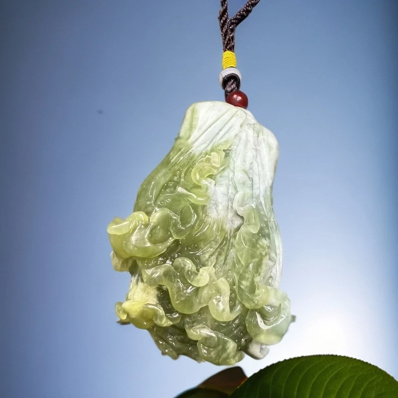 天然岫玉大白菜手把