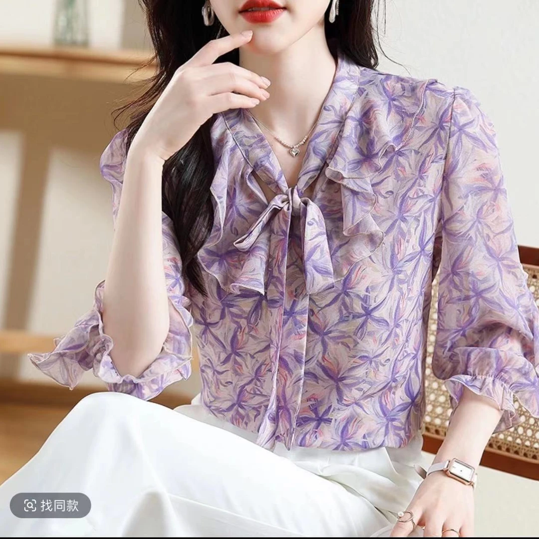 6311春夏季新款百搭上衣女士设计感v领减龄遮肚小衫