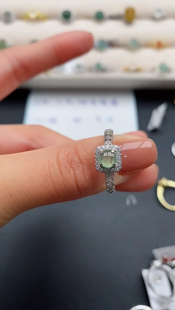 银S925镶嵌戒指翡翠555555555+4