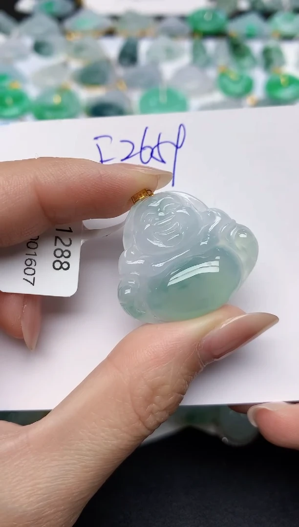 颈饰18K金镶嵌翡翠天然缅甸A货翡翠百元以上9元证书费自理