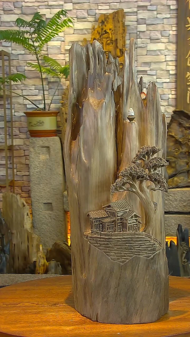 木荷木木山水摆件