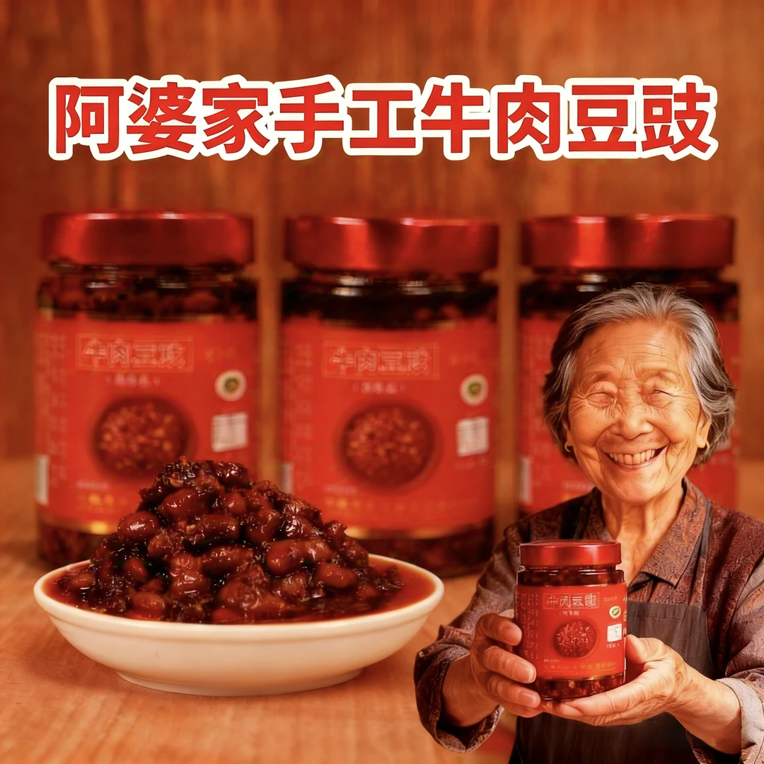 湖北手工牛肉豆豉酱拌饭拌面开味菜下饭酱香辣拌饭下饭神器350g瓶
