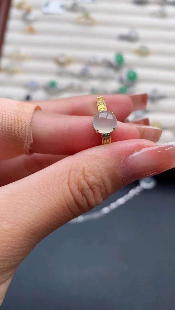 银S925镶嵌戒指翡翠77777+1