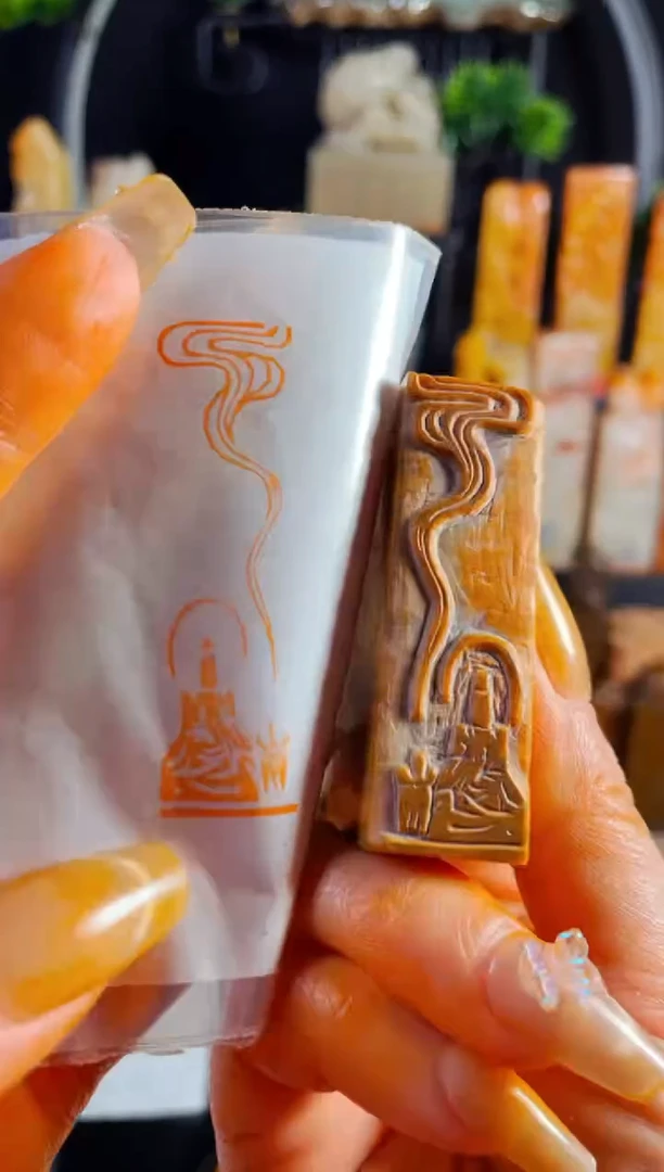 【闪购商品】老挝石印石手工篆刻《禅心佛造像》