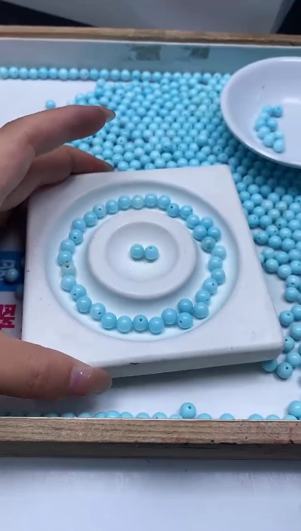 手饰玛瑙未镶嵌B1809 白蓝绿淞6mm30颗9.9元