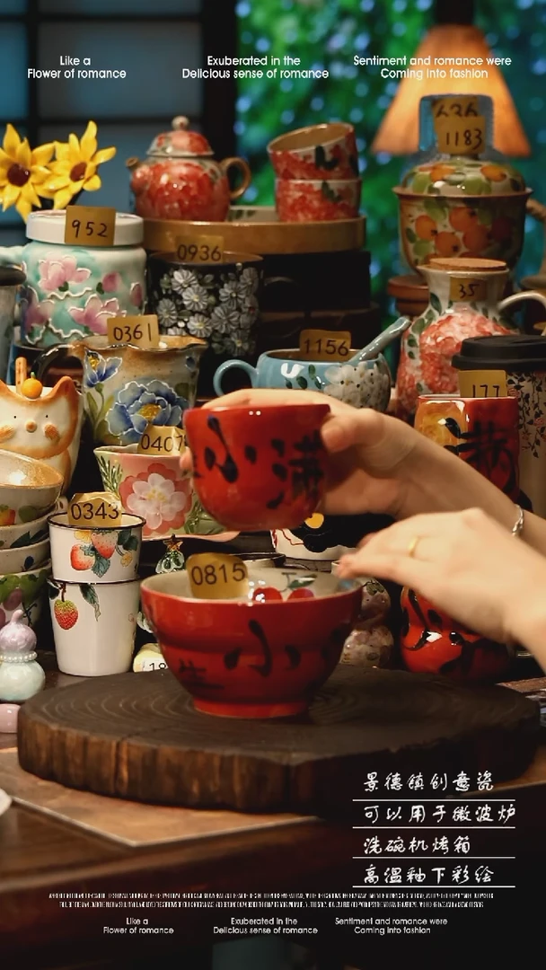 陶瓷景德镇高温釉下彩手工手绘款式@A0815@