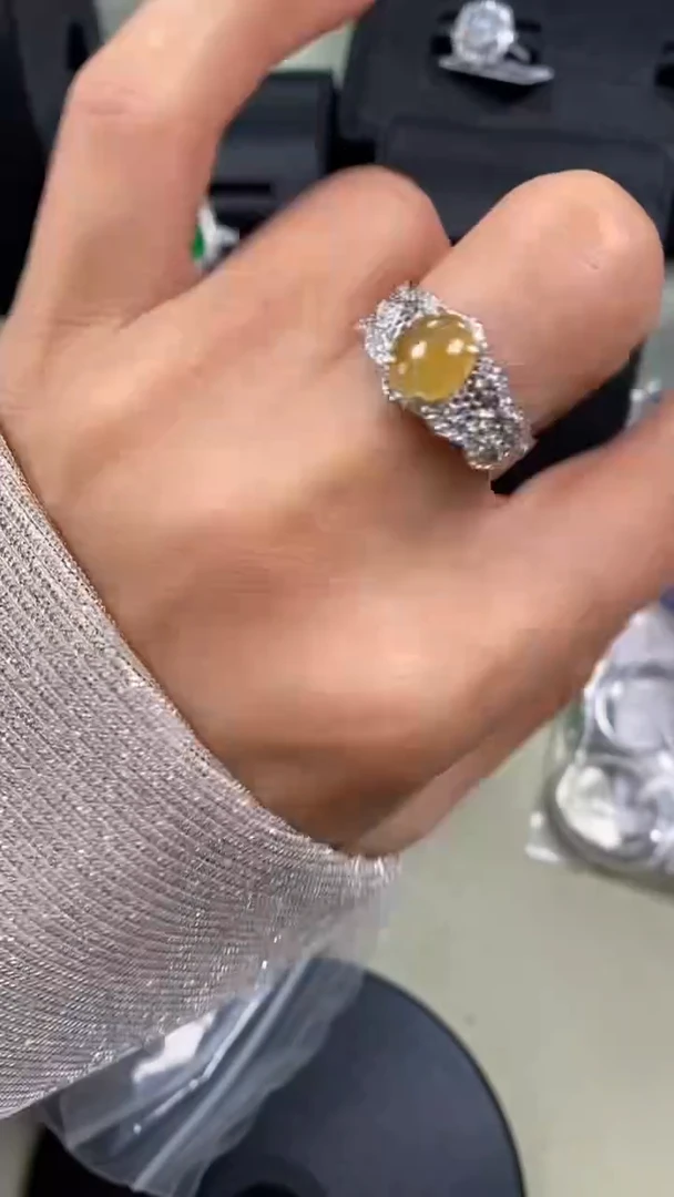 【闪购商品】翡翠戒指银S925镶嵌8737