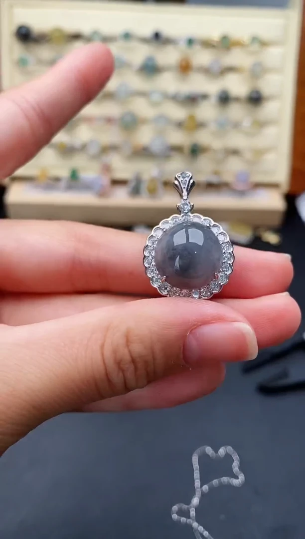 翡翠戒指银S925镶嵌222222222+5