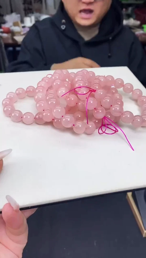 【闪购商品】水晶手串未镶嵌粉水晶手串12m一条