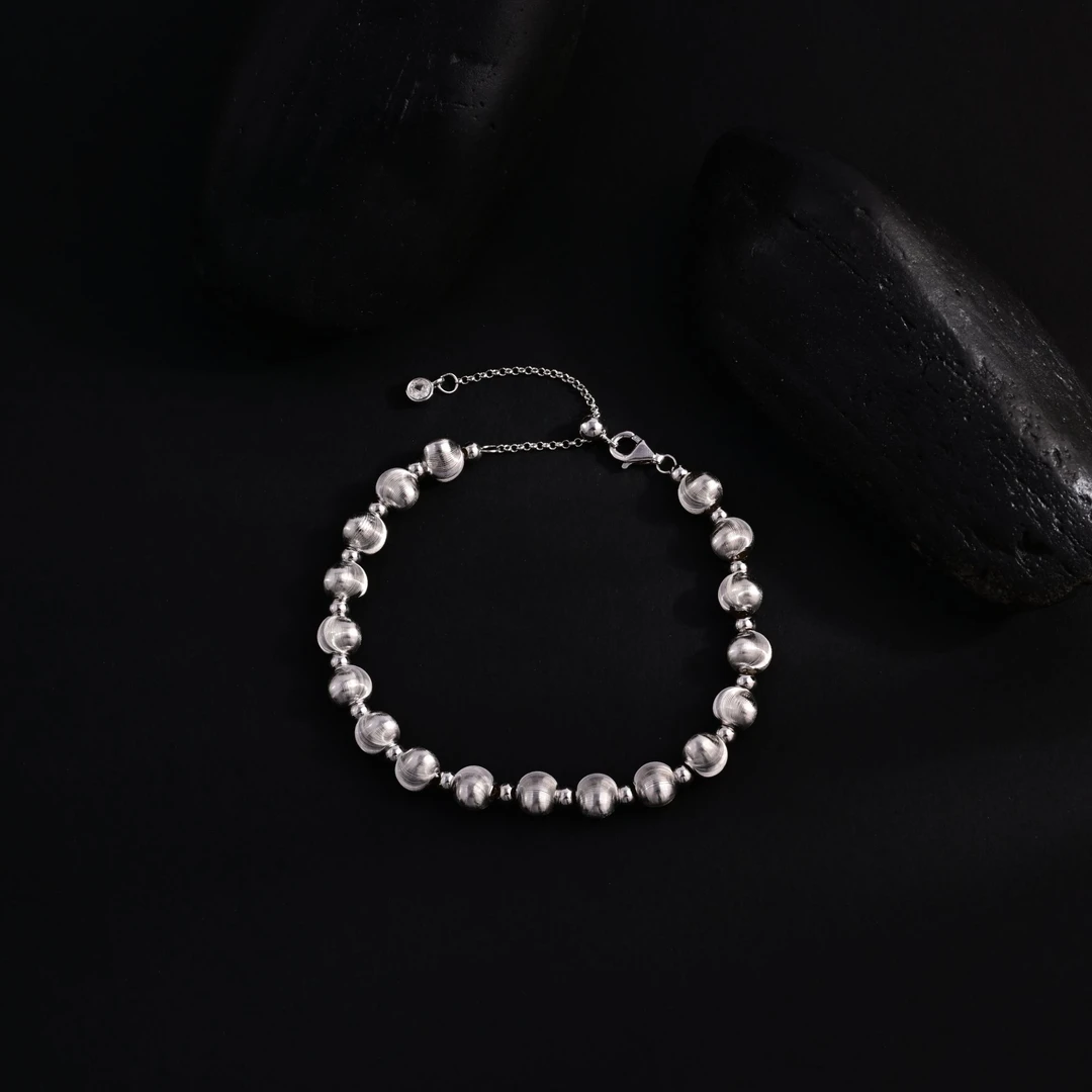 925银合成锆石手链 手链S925银【三宝】星愿情链白金色（6cm)01116