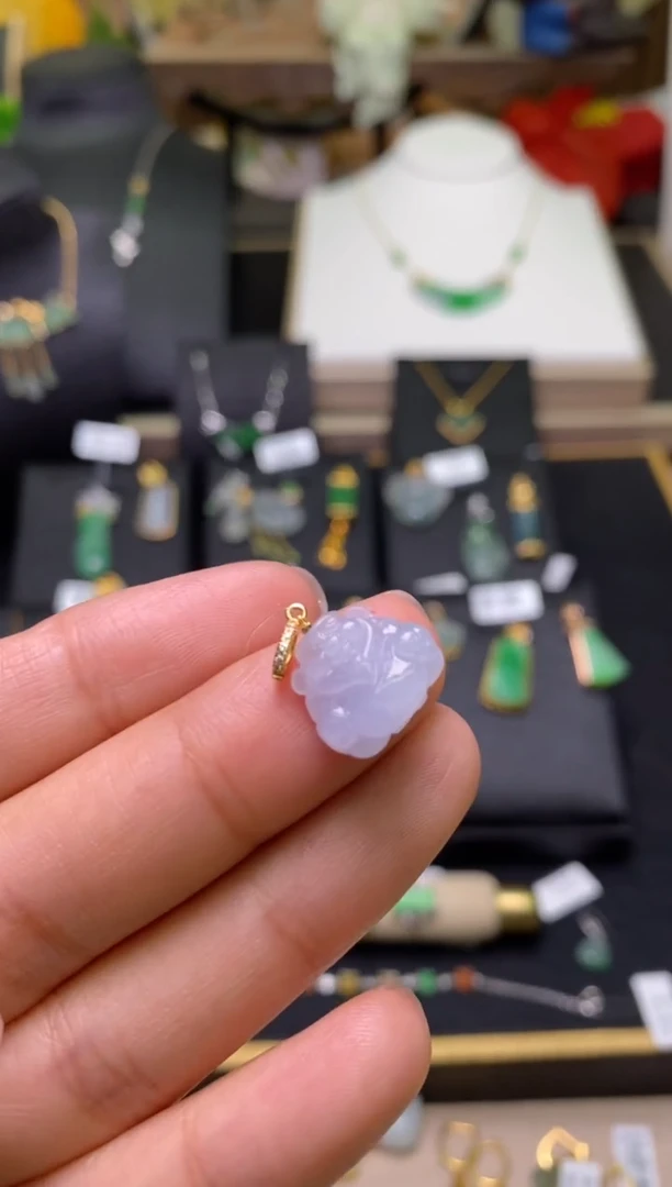 【闪购商品】翡翠颈饰18K金镶嵌净货18022