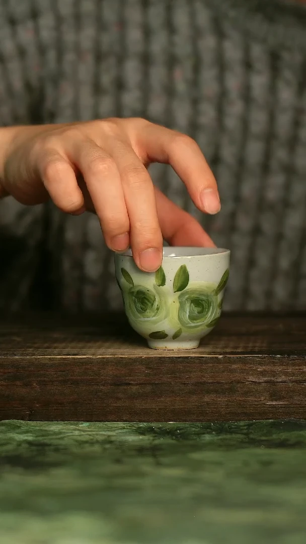 陶瓷青诗集手工手绘瓷器