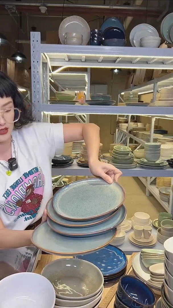 瓷286外贸尾货高温釉下彩餐具默认微瑕