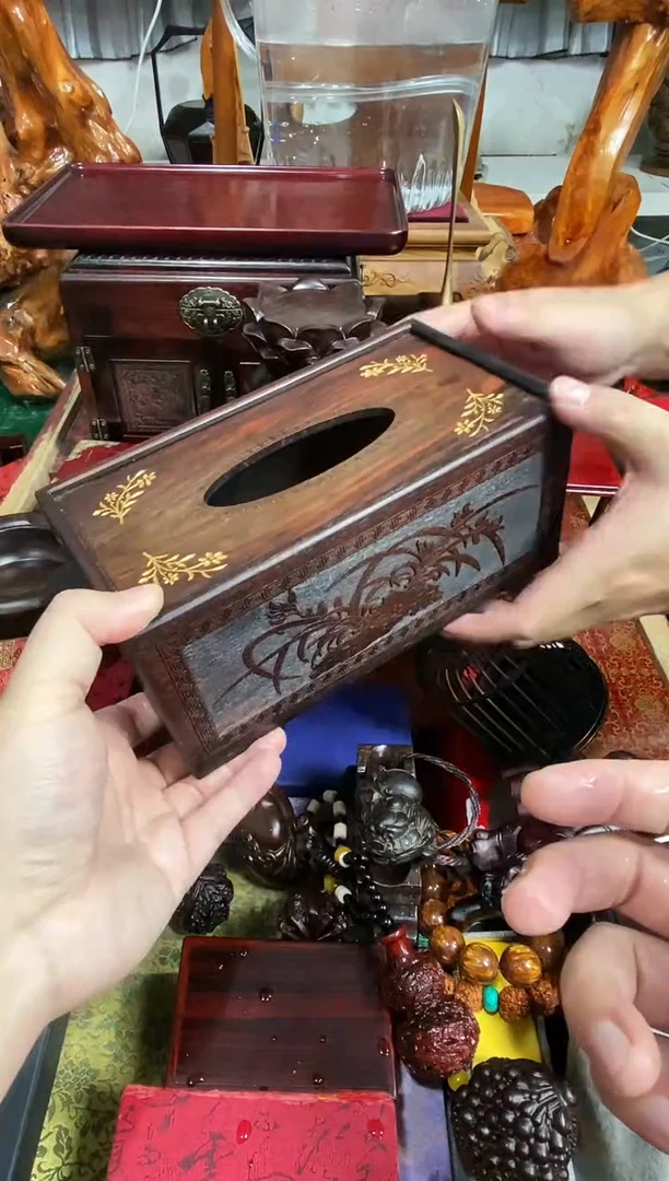 木质梅兰纸巾盒直播推荐直播推荐