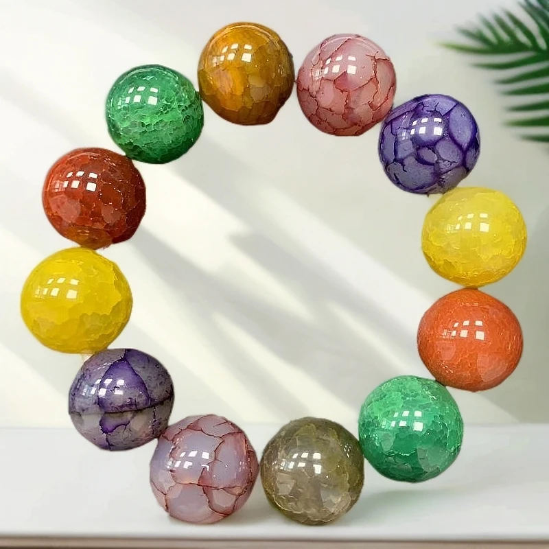 高档20mm12颗气息龙纹多宝天然玉石玛瑙手串精美品质多样性发一件