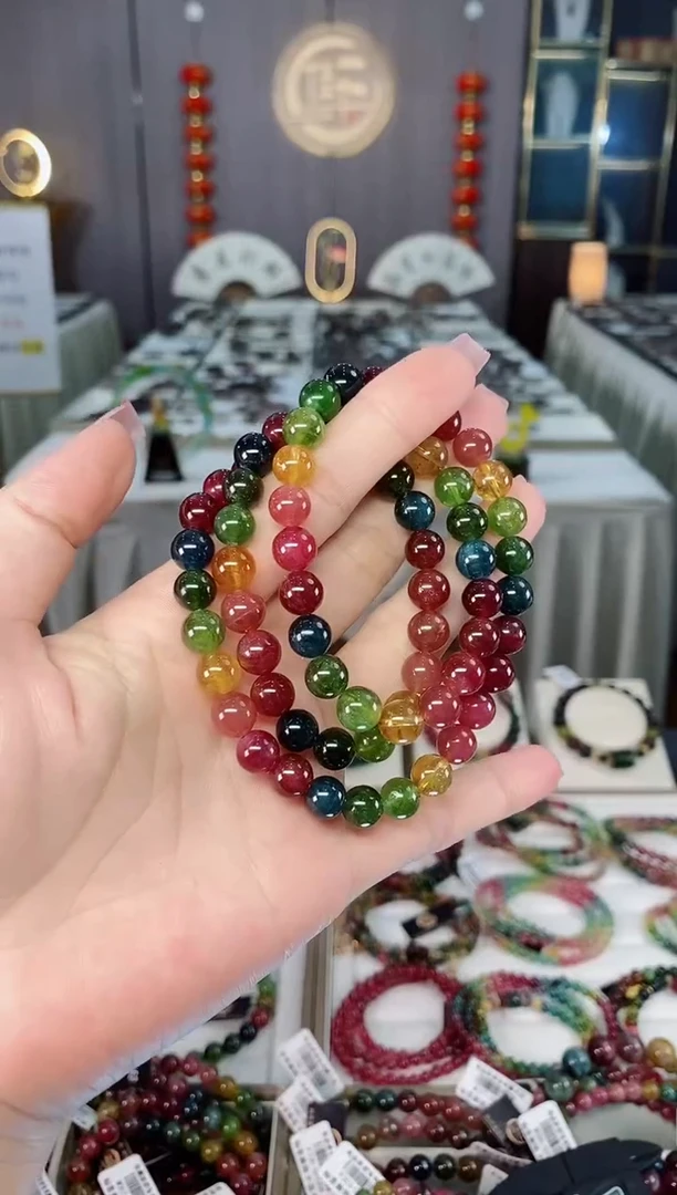 未镶嵌老矿碧玺高透三圈手串8mm+碧玺hon多样性发货一条