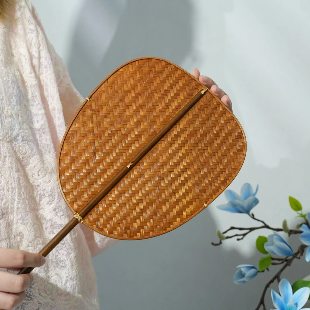 手工竹编青篦扇复古中式风格夏季手摇实用汉服搭配竹扇