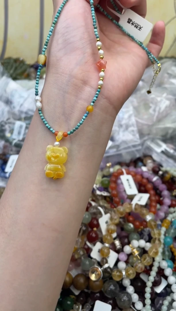 银S925镶嵌琥珀项链300