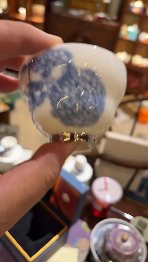 蓝绣球葫芦杯茶具茶具