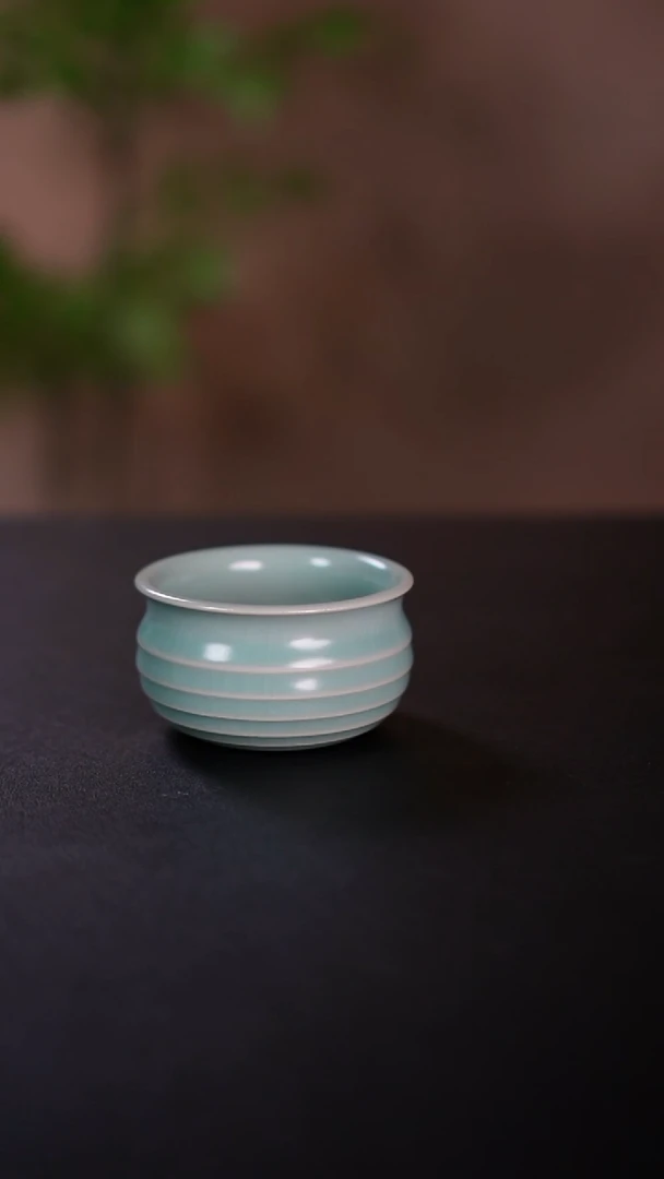 杯子原产地原矿釉非遗传承 弦纹杯 微瑕