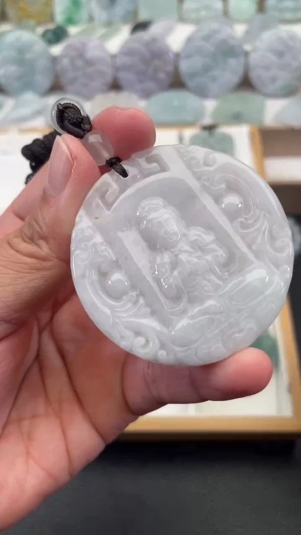 颈饰未镶嵌翡翠天然缅甸翡翠A货 有瑕疵16