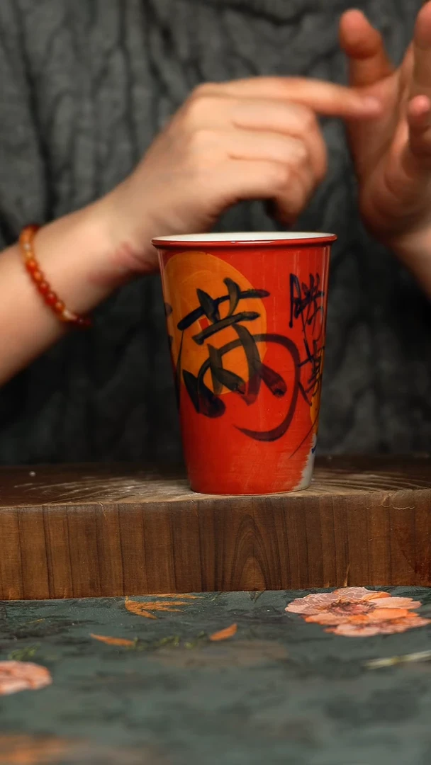 杯釉下彩手工手绘同款陶器