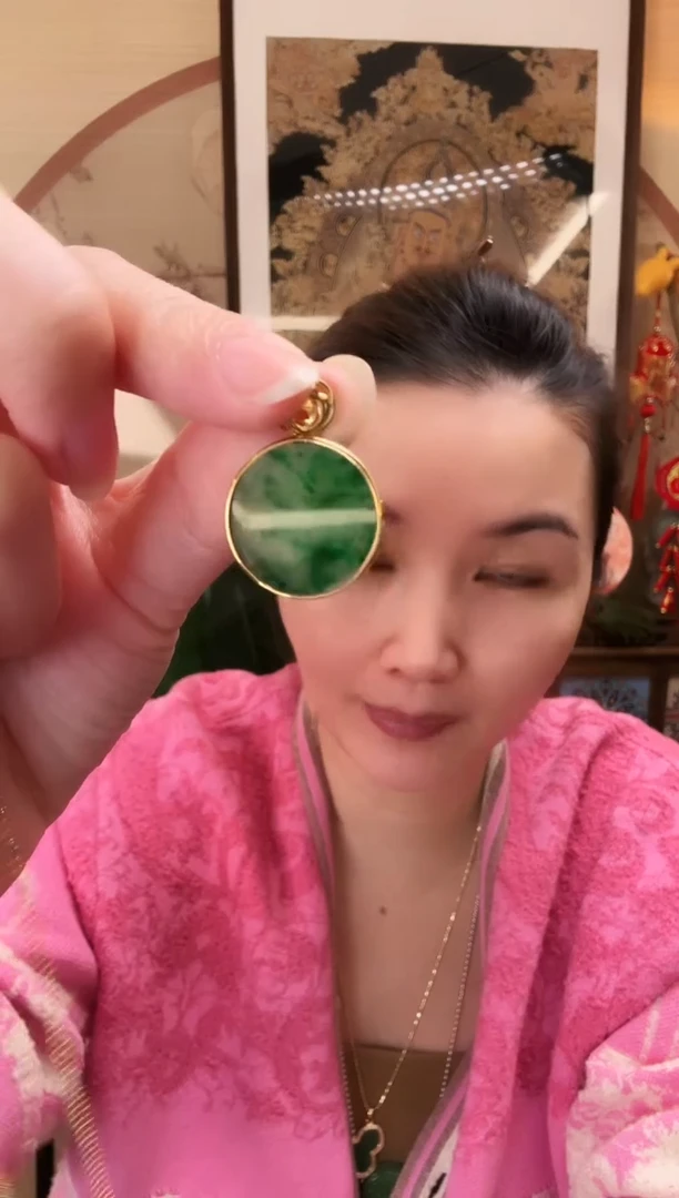 银S925镶嵌翡翠耳饰吊坠