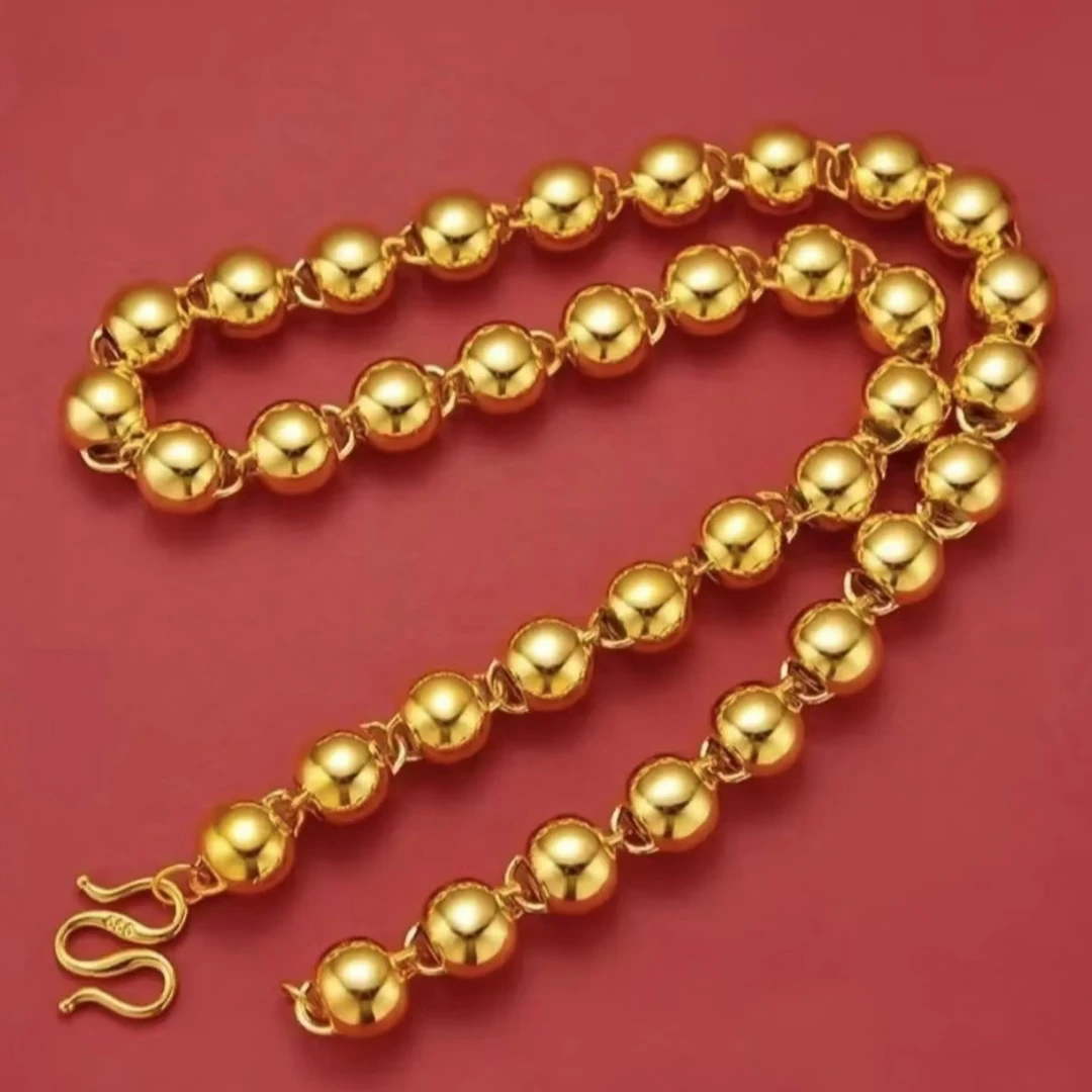 合金项链 合金项链 【 圆珠项链】时尚经典气质金色光面百搭光珠款