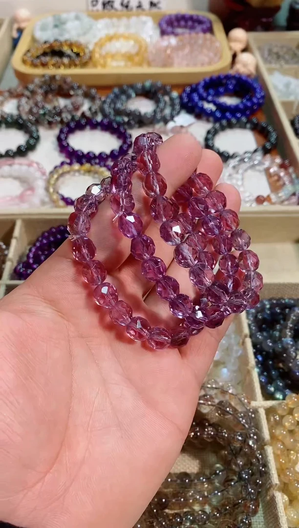 【闪购商品】紫晶手链未镶嵌切面紫水晶9m+ （多样性发其一）