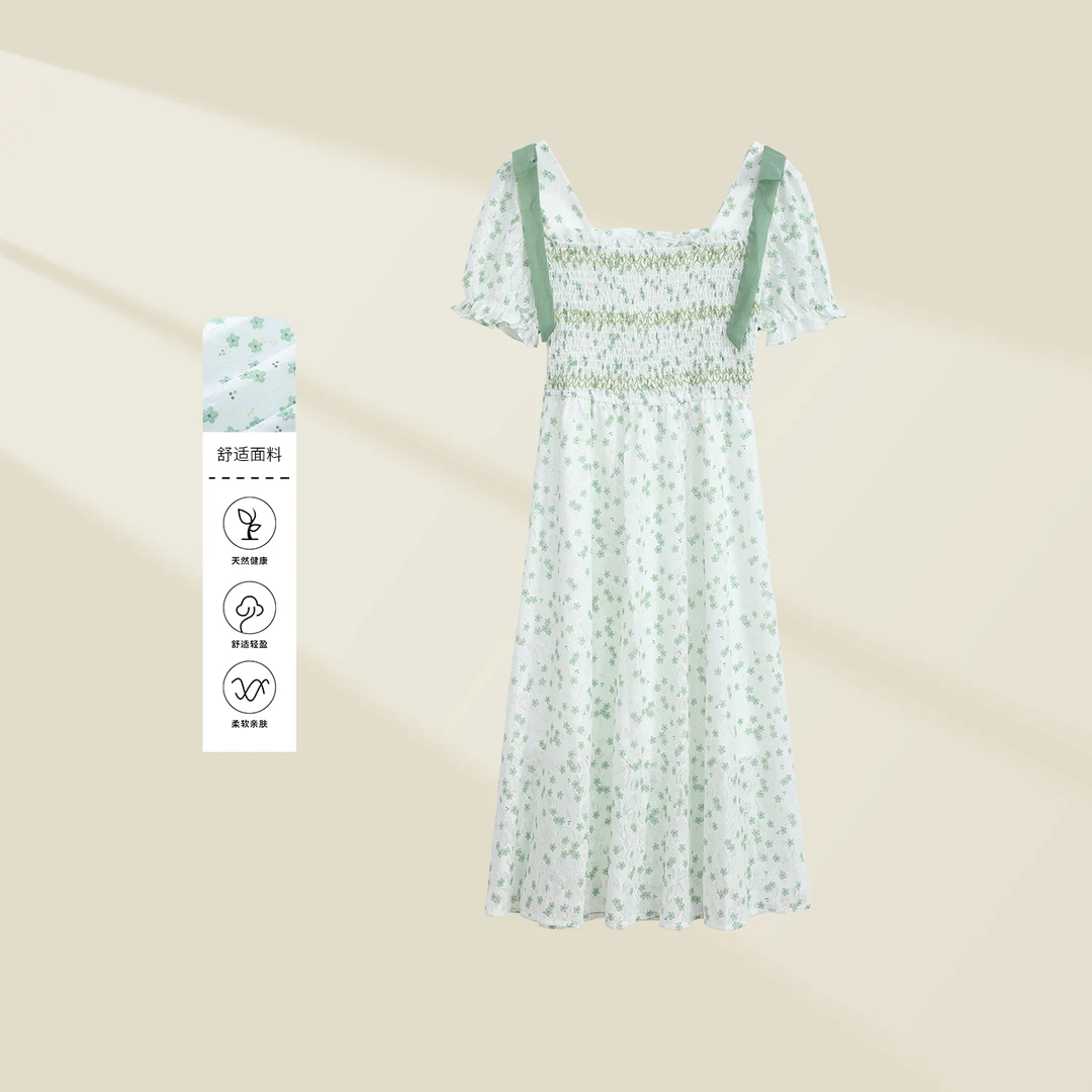 【小依专享】L3328018 夏季时尚显瘦印花连衣裙-8018