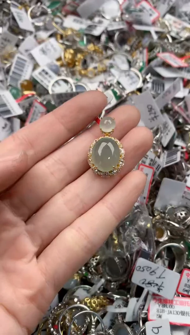 银S925镶嵌戒指翡翠4444-----5