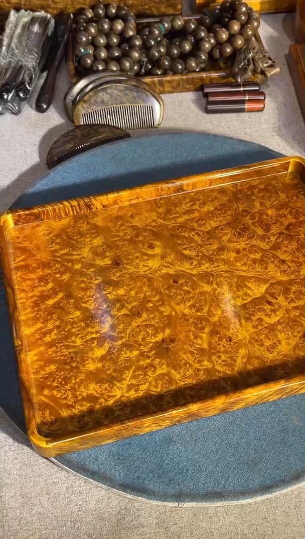乌木类成套家具超大瘤疤茶盘  8
