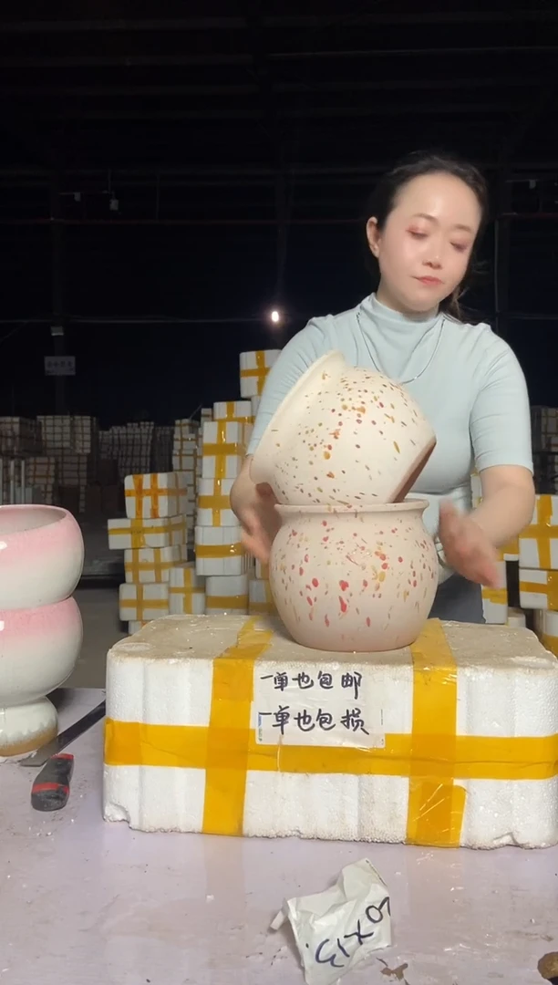 宜兴紫砂粗陶花盆18/16