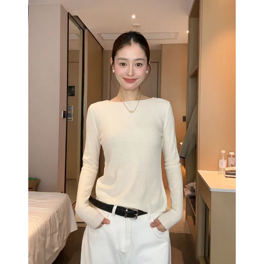 【部分现】高知咖色内搭打底长袖针织衫女秋2025新款气质上衣M1486