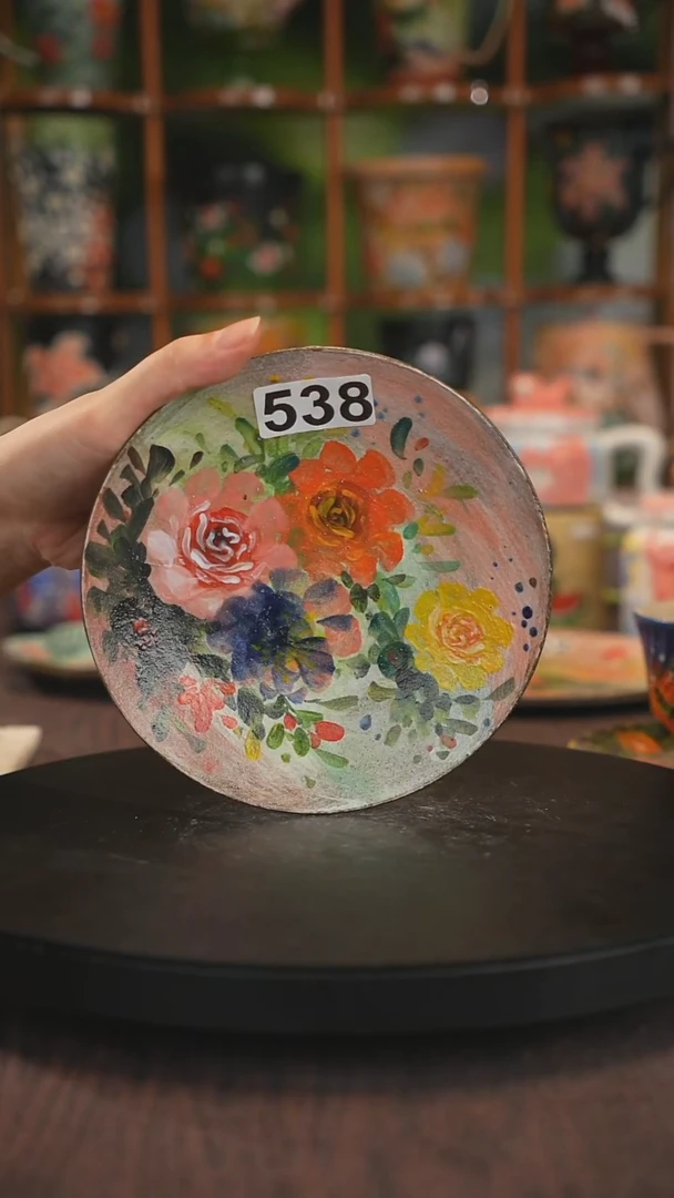 紫砂油画釉下彩手绘538