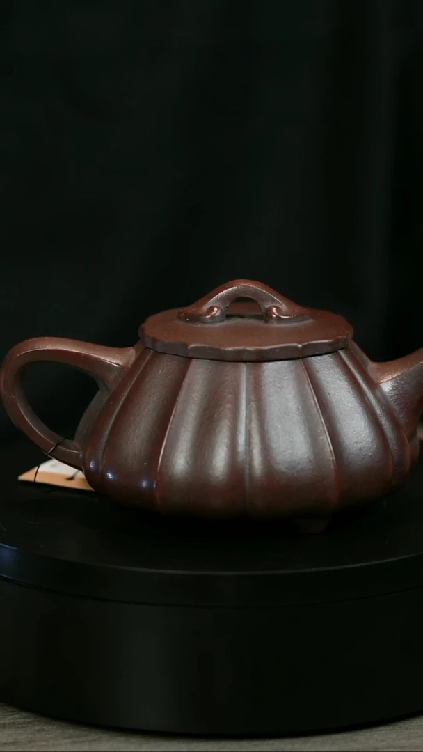 茶壶紫砂渔*海H1391紫泥筋纹石瓢