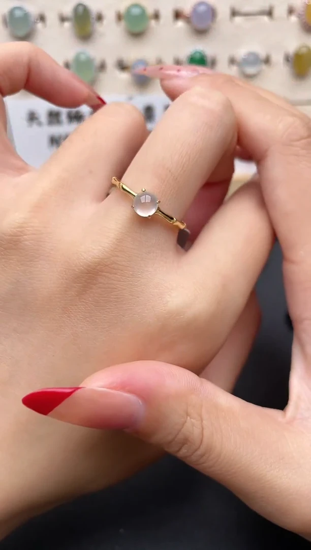 【闪购商品】翡翠戒指银S925镶嵌一物一证一礼盒