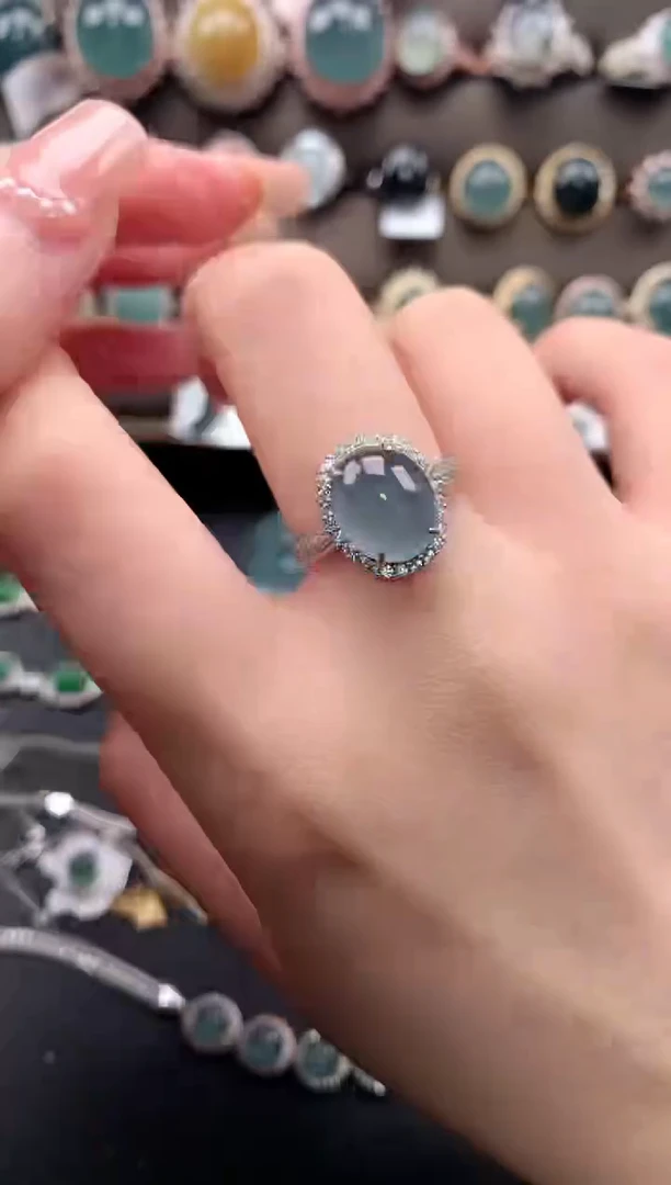 【闪购商品】翡翠戒指银S925镶嵌52141