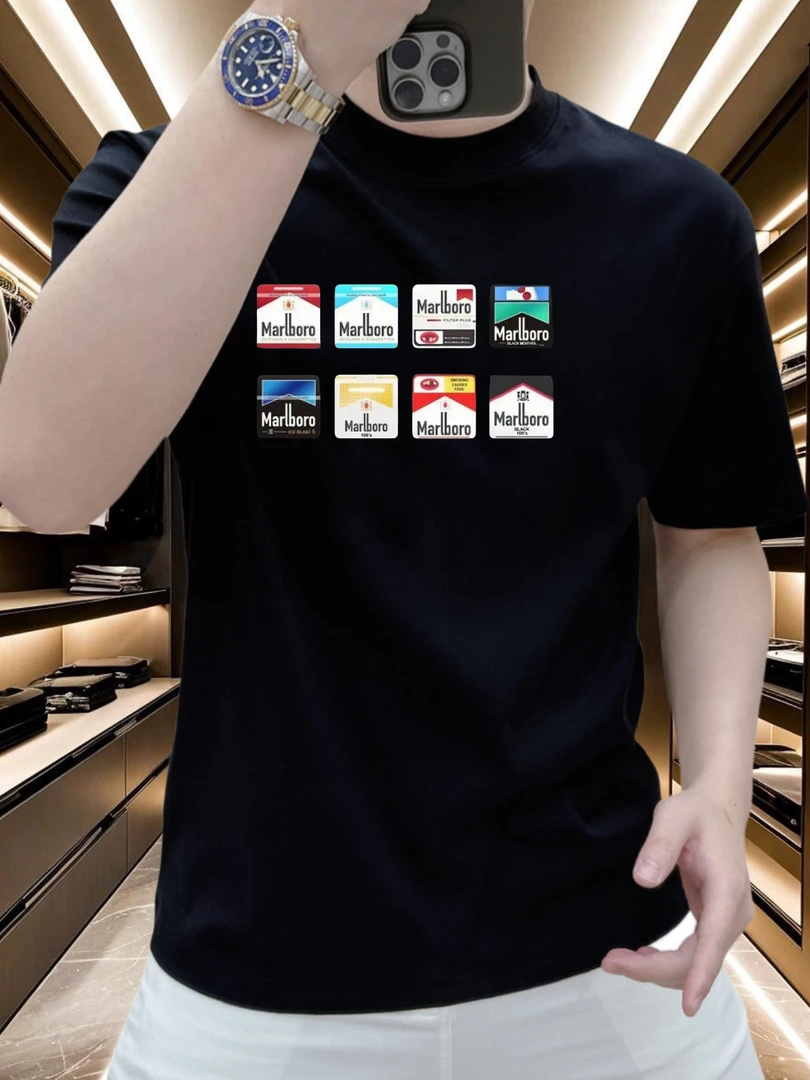 美式痞帅重磅纯棉短袖T恤青年男女款夏季ins潮牌街头修身百搭上衣