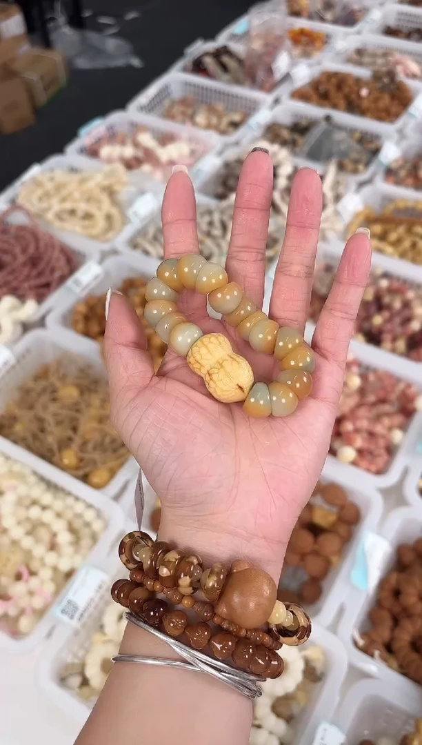 手串菩提根/象牙果【生晖14mm】菩提根蒜瓣手捻@@CP021-1328