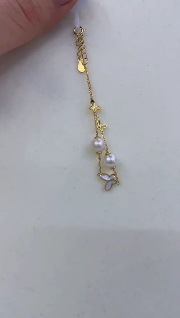 银S925镶嵌手链海水珍珠