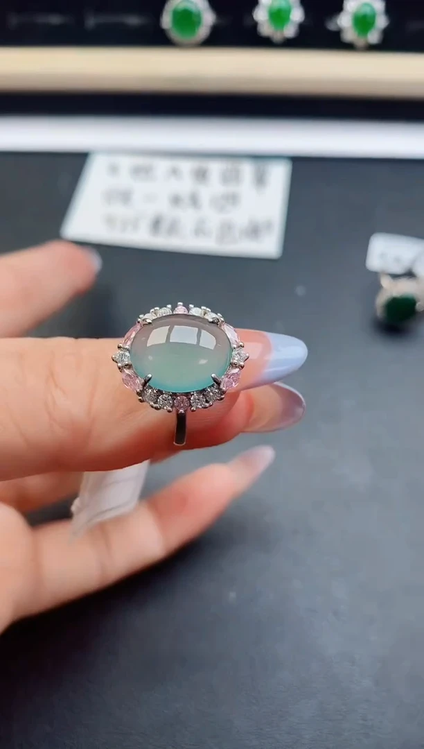 翡翠戒指银S925镶嵌1