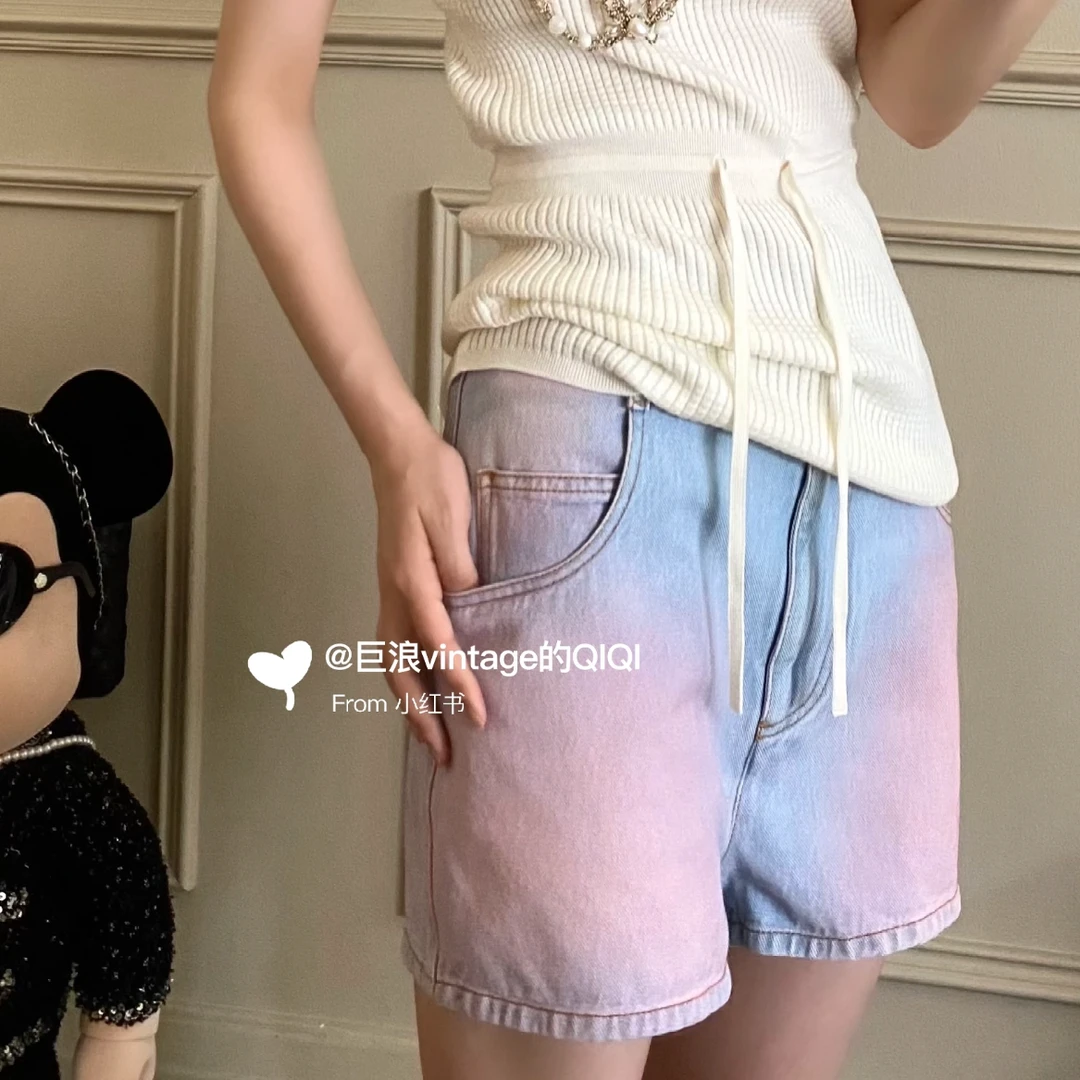 99新 Chanel/香奈儿 24c粉色晕染短裤/f36/编号970