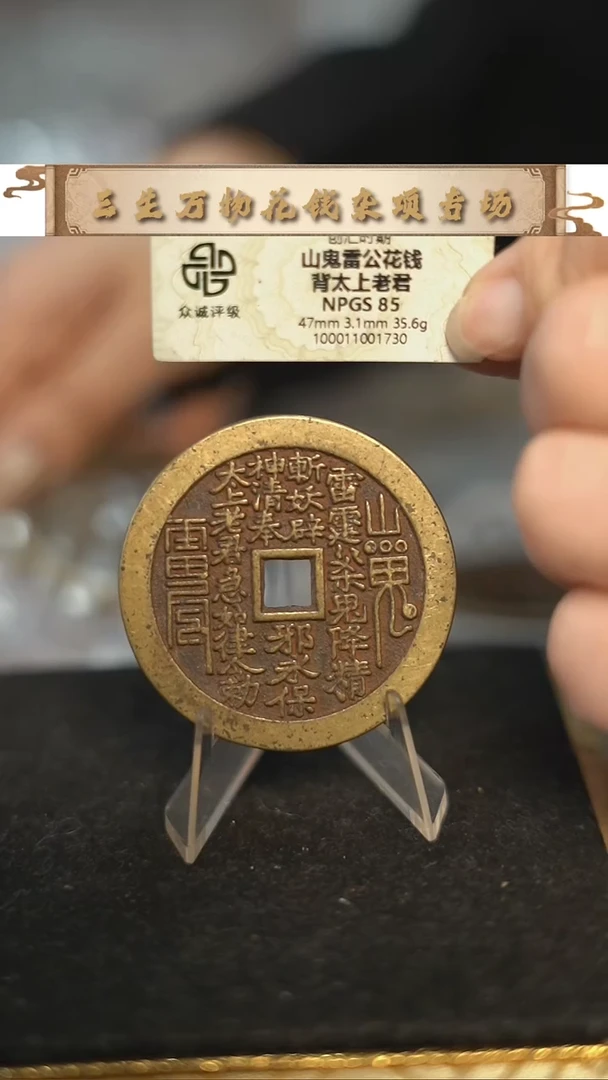 编号1102山鬼背八卦花钱（配脖挂）