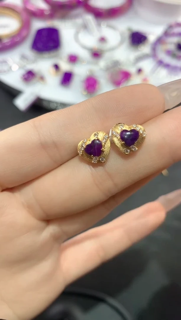 苏纪石（舒俱来）银S925镶嵌，耳饰