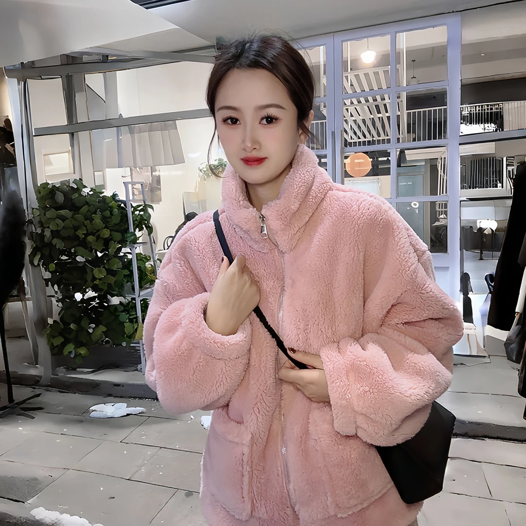 【高品质】情侣秋冬立领保暖宽松拉链家居服套装可外穿加绒加厚套装