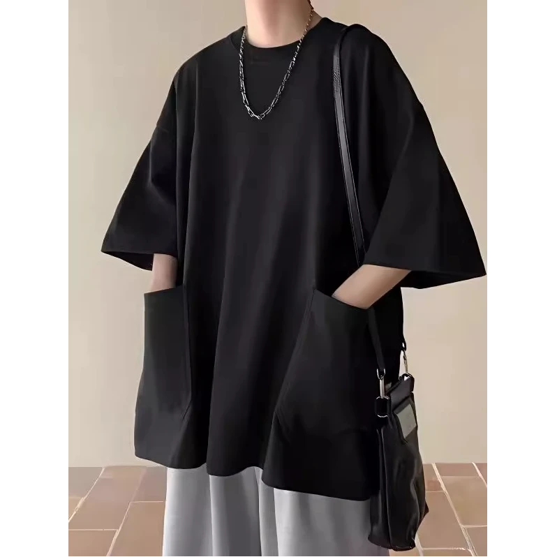 特大码300斤大口袋工装短袖T恤男款夏季新款潮牌百搭宽松体恤上衣