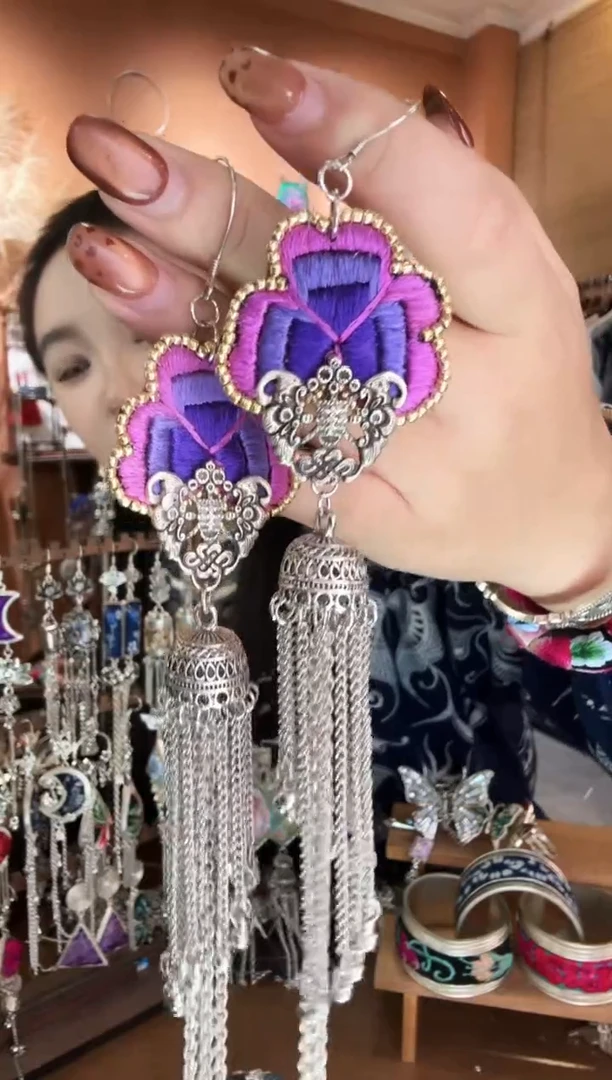 刺绣纯手工民族风耳环