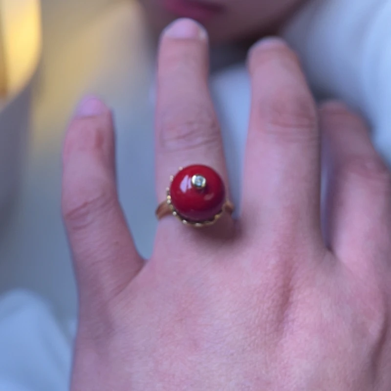 戒指 Y5980鸿运当头赤血红12m戒指