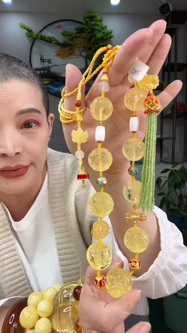 琥珀颈饰未镶嵌项链